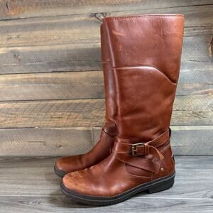 UGG Evanna Stout Tall Riding Boot Size 7.5 Zip Sherpa Fleece Lined Waterproof